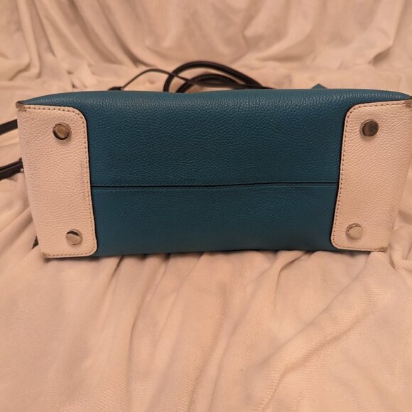 Michael Kors Mercer Bag - Teal, Black, & White - Picture 9 of 13